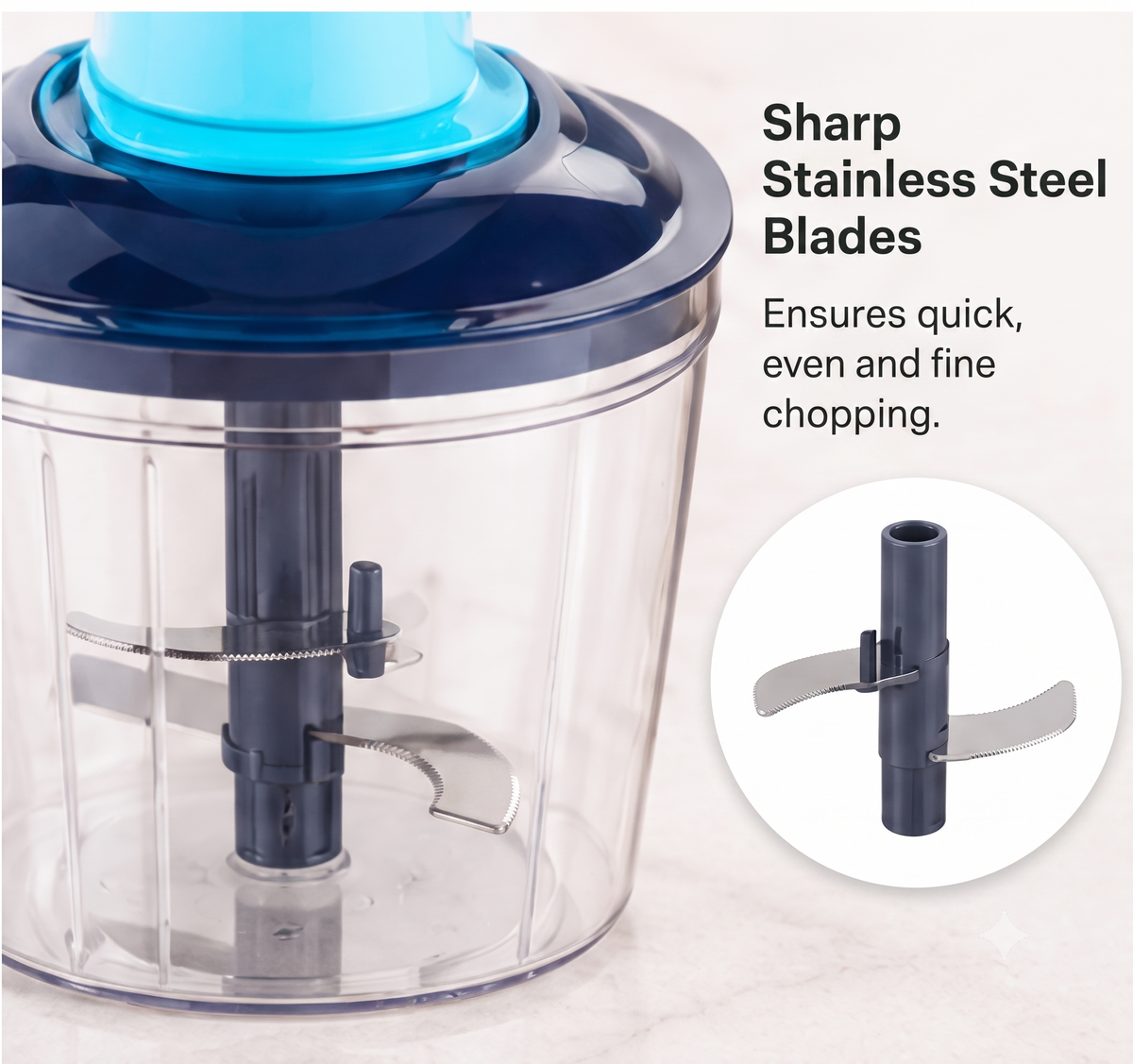 Hand-press vegetable and fruit chopper
