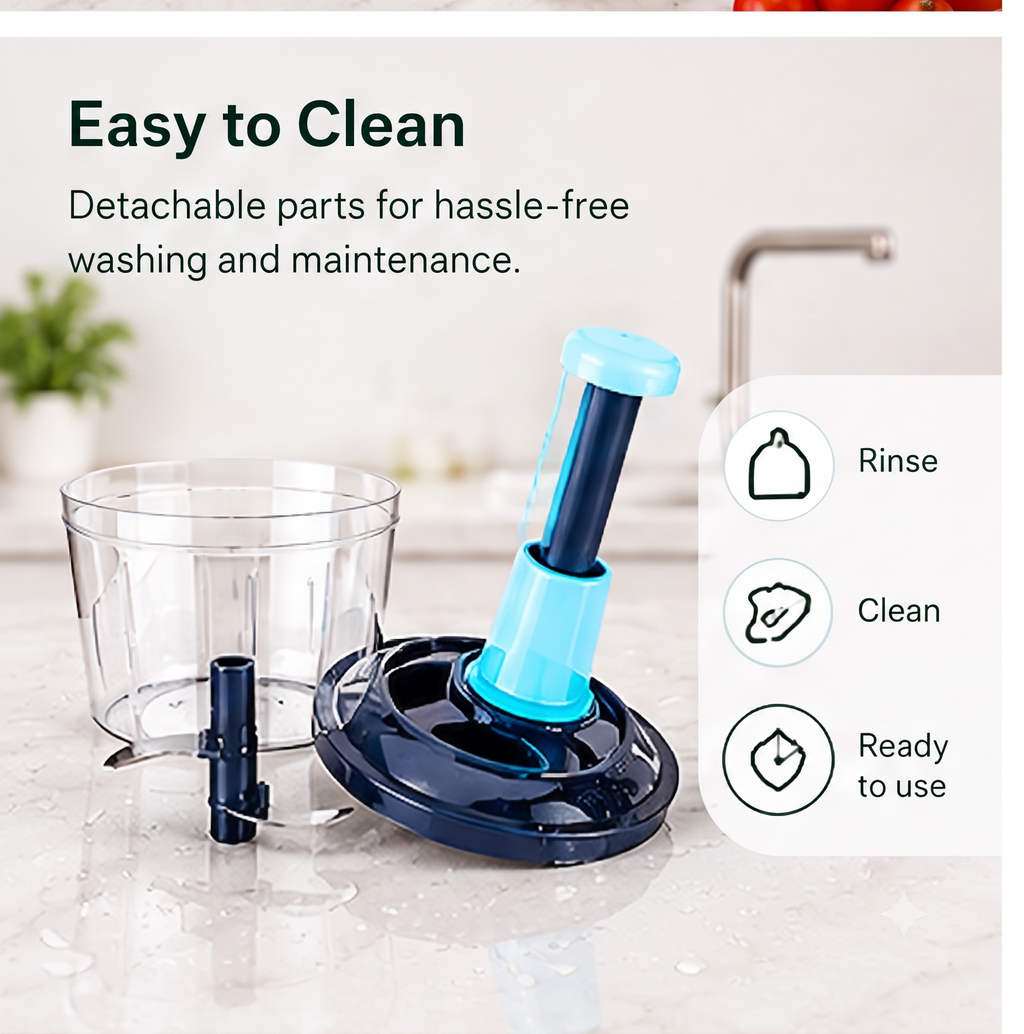 Hand-press vegetable and fruit chopper